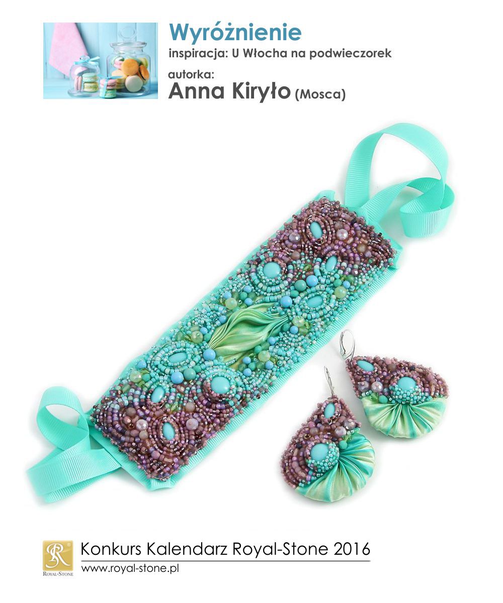 U Włocha na podwieczorek Wyróżnienie Anna Kiryło biżuteria shibori beading Royal-Stone