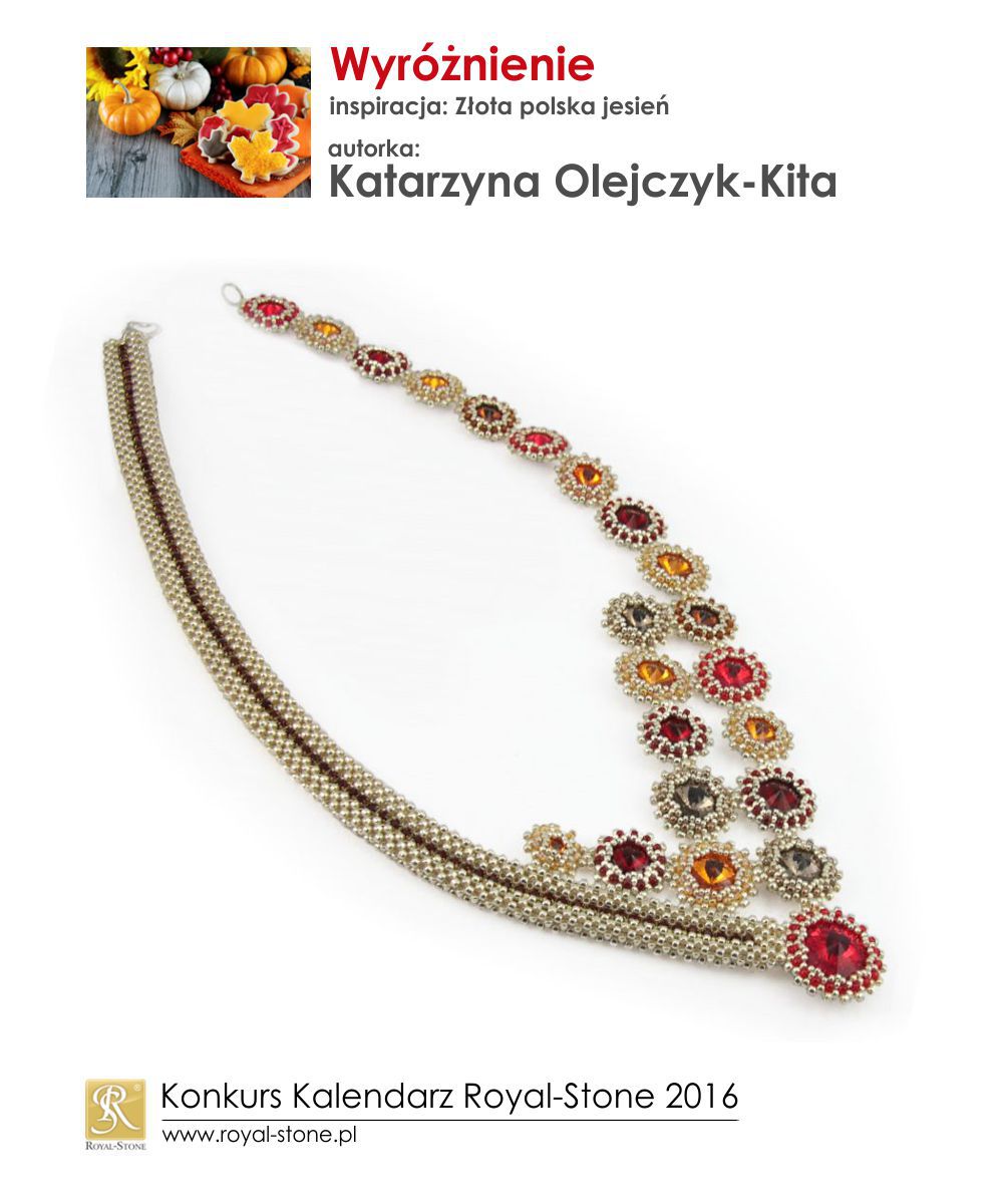 Złota polska jesień wyróżnienie Katarzyna Olejczyk-Kita biżuteria beading Royal-Stone