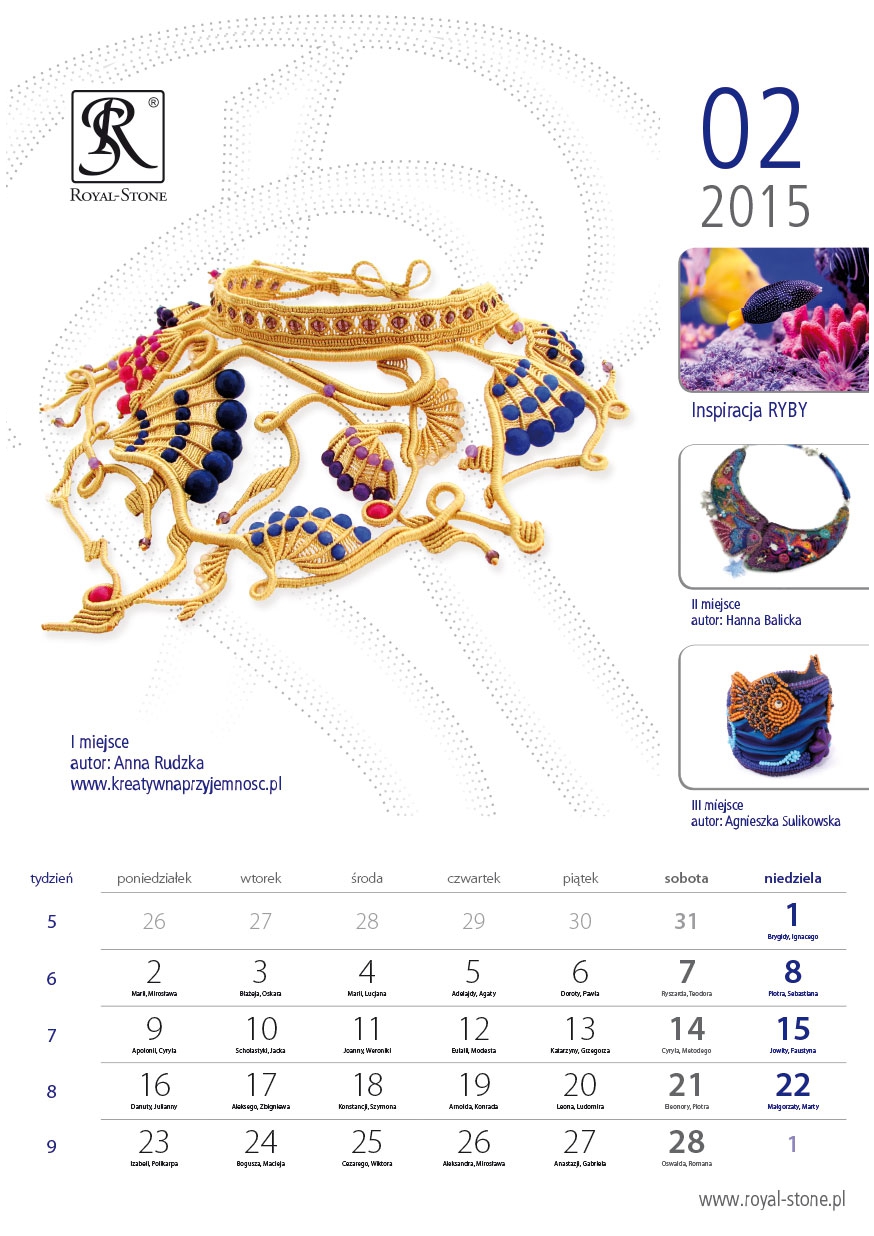 Kartka z Kalendarza Royal-Stone luty 2015 Anna Rudzka Kreatywna Przyjemność