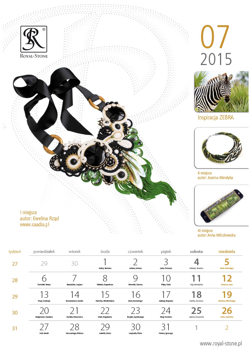 Kartka z Kalendarza Royal-Stone lipiec 2015 Ewelina Rząd Saadia