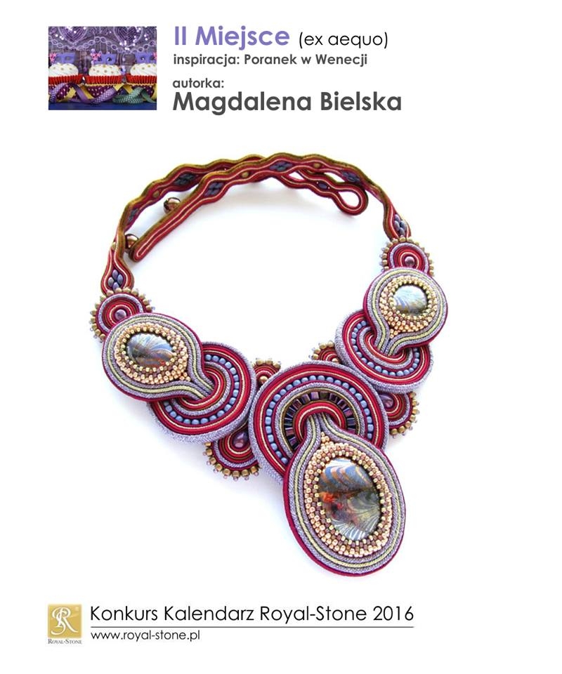 Magdalena Bielska II miejsce ex aequo Konkurs biżuteria Royal-Stone Poranek w Wenecji sutasz beading  naszyjnik
