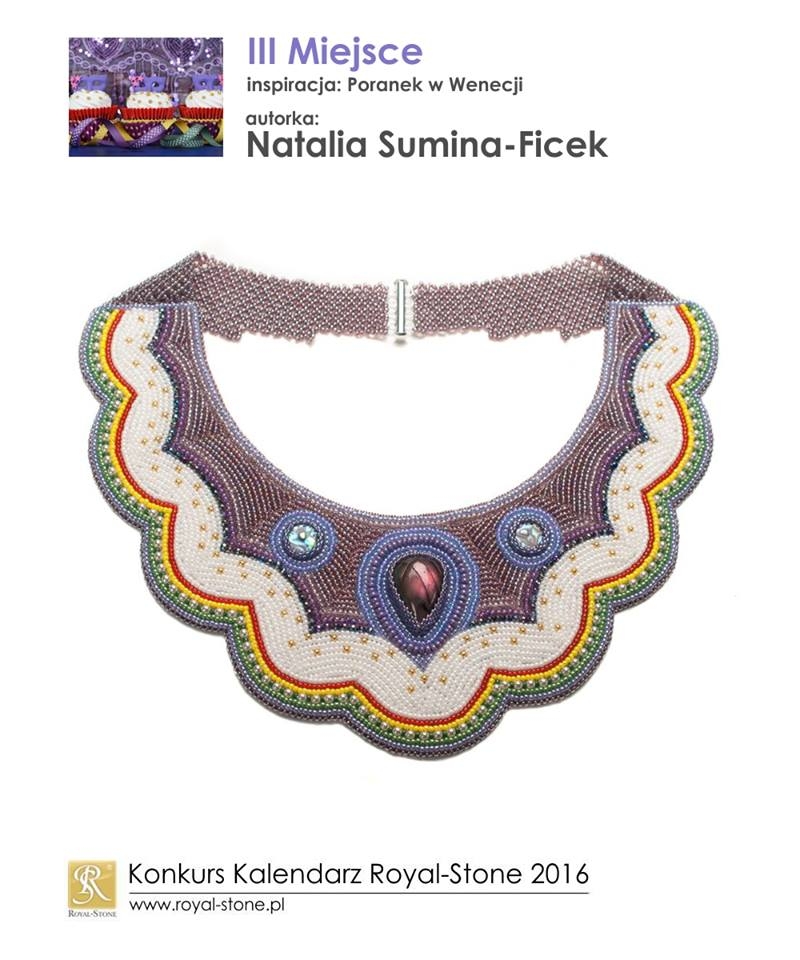 Natalia Sumina-Ficek III miejsce ex aequo Konkurs biżuteria Royal-Stone Poranek w Wenecji beading  naszyjnik