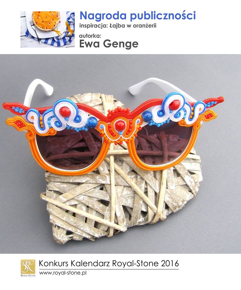 Ewa Genge nagroda publiczności Konkurs biżuteryjny Kalendarz Royal-Stone 2016 inspiracja Łajba w oranżerii sutasz soutache okulary