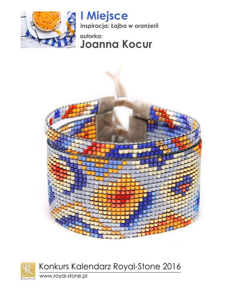 Joanna Kocur Djenka I miejsce Konkurs biżuteryjny Kalendarz Royal-Stone 2016 inspiracja Łajba w oranżerii beading bransoletka bracelet