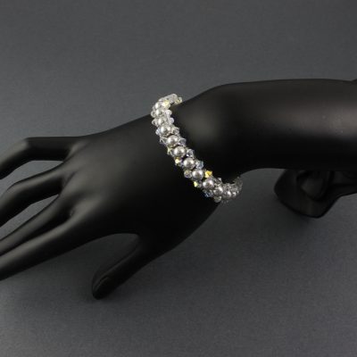Bransoletka z perłami swarovskiego na lince jubilerskiej