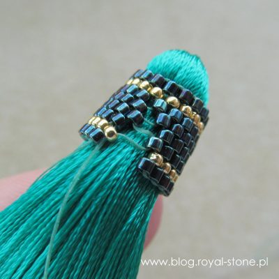 Turkusowe kolczyki sutasz z koralikami Vintage Beads - tutorial Magdaleny bielskiej MAB dla royal-stone.pl