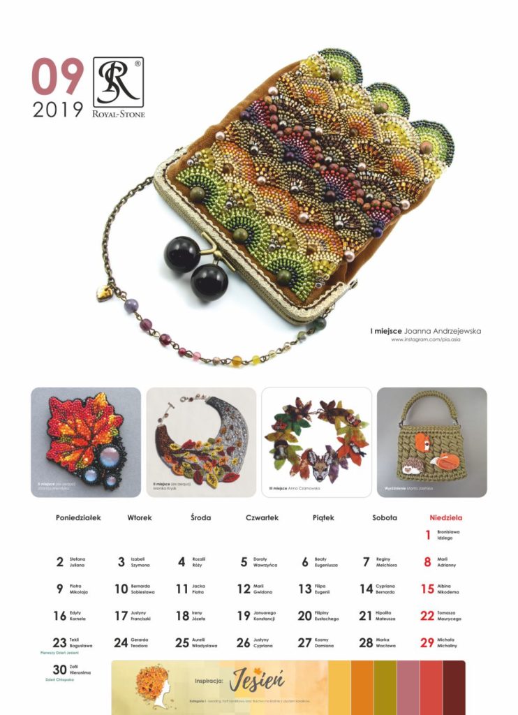 Kartka z Kalendarza biżuteryjnego Royal-Stone. Wrzesień 2019 