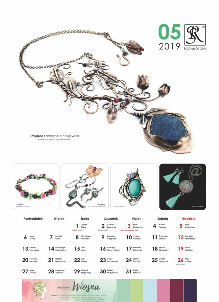 Kartka z Kalendarza biżuteryjnego Royal-Stone. Maj 2019 
