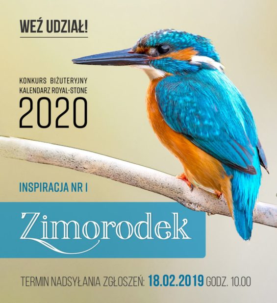 Konkurs biÅ¼tueryjny Kalendarz Royal-Stone 2020 - inspiracja Zimorodek