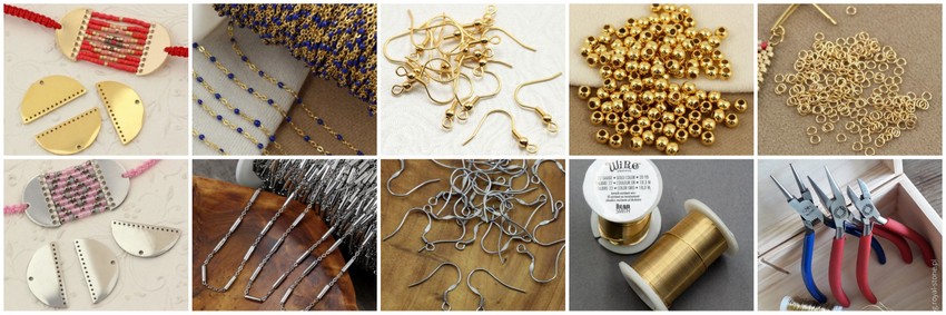 Materiały i narzędzia potrzebne do zrobienia kolczyków z drobnych łańcuszków